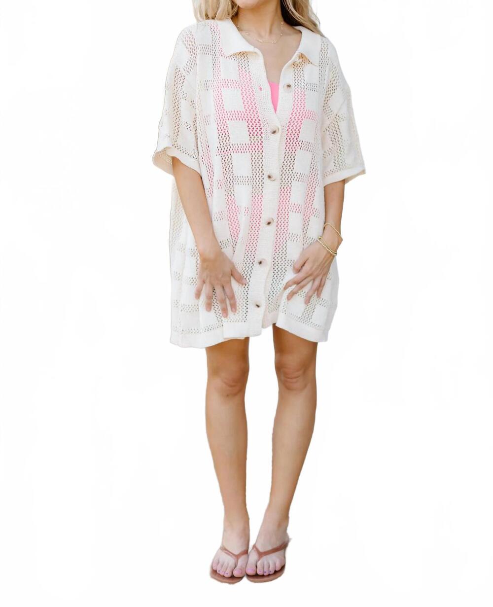 NEW TREND:NOTES saltwater dream shirt mini dress in ivory
